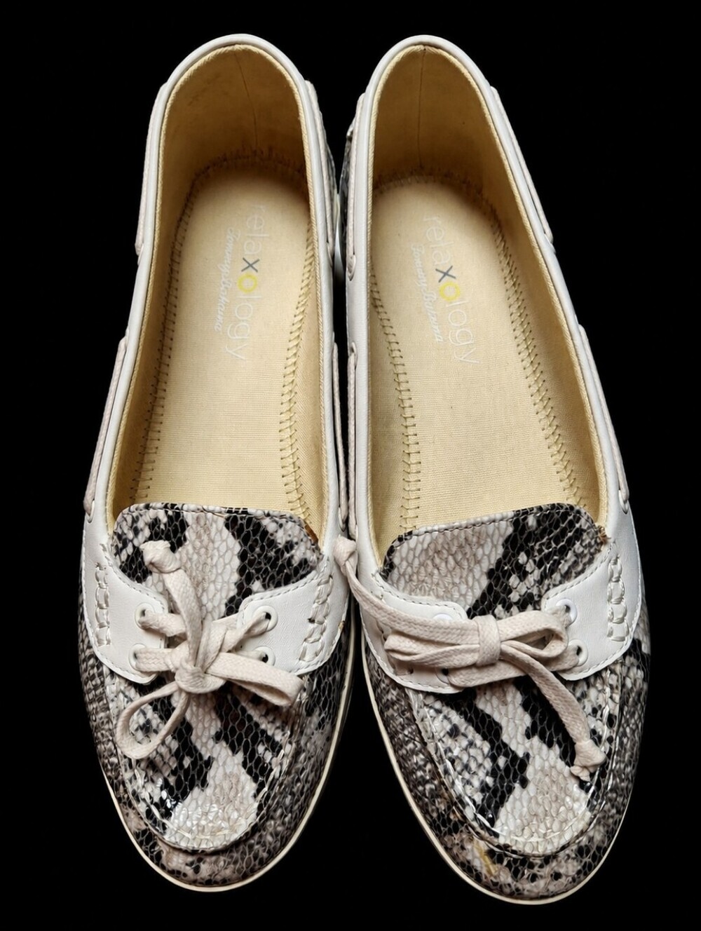 Tommy Bahama Relaxology Castille Boat Shoes Snakeskin Slip-On Loafers Size 10B - Picture 10 of 15